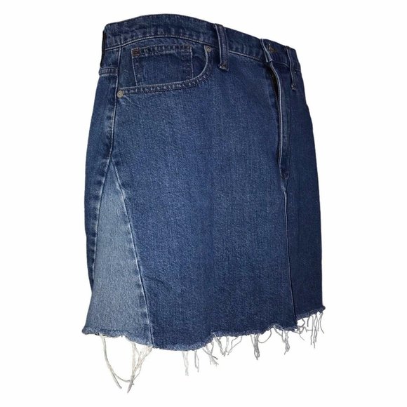 Madewell Patchwork Frayed Distressed Skirt 31 - Picture 6 of 10